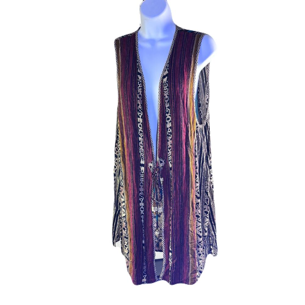 CAROLE LITTLE Vintage Sleeveless Vest w/a geometric & striped pattern Womens 8 - Picture 5 of 11